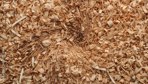 Wood Carving With Shavings Around the Crafted Piece in a Workshop Setting Dur...