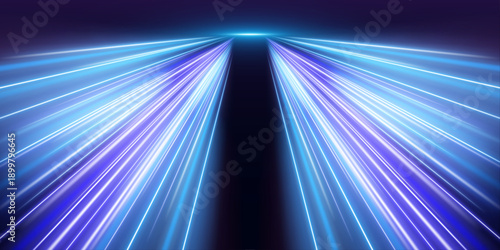 Cyan neon streaks collide in twisting spirals, producing luminous energy flows and fast-moving digital motion lines.