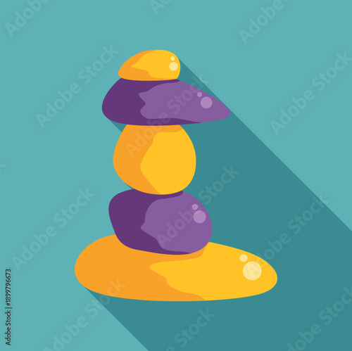 Canvas Print Stacked colorful zen stones creating a sense of balance and harmony