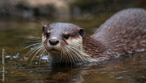 Otter Swimming in a River With Clear Water During Daytime