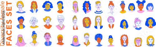 Multicultural Women Portraits Collection for IWD. Diversity and Gender Equality Concept