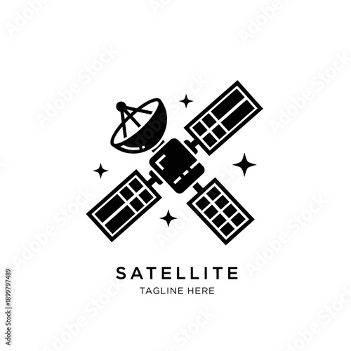 Satellite Icon – Space Communication Orbit Technology Symbol