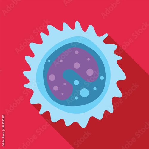 Leucocyte circulating in bloodstream representing immunity and health