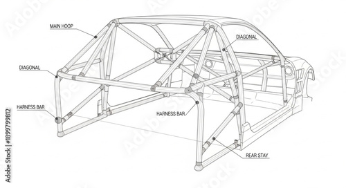 Detailed Engineering Blueprint of a Steel Truss Structure.