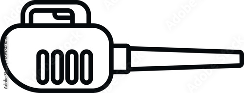 Outline drawing representing a powerful garden leaf blower