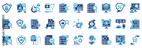 Realibility Management Icon Collection Set. Glyph Color Style Icon Vector Illustration.