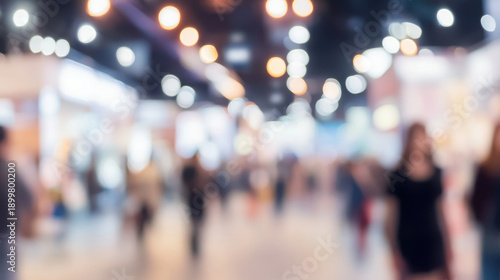Wallpaper Mural Trade show, blurred background of exhibition hall, conference center, bokeh, business exhibition, job fair, stock exchange. Advertising campaign concept for an organization, corporate event Torontodigital.ca