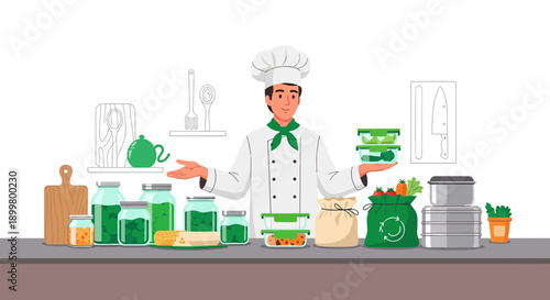 Professional chef presents a sustainable culinary approach focused on zero waste and eco-friendly