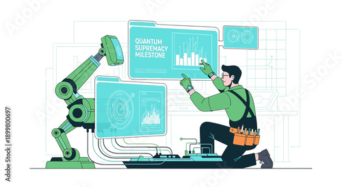 Quantum supremacy: Engineer and robotic arm achieving advanced technology milestone