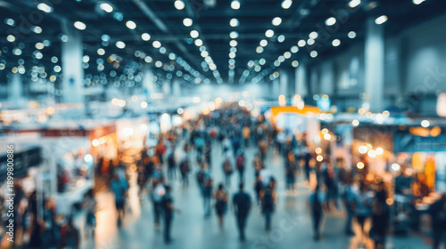 Wallpaper Mural Trade show, blurred background of exhibition hall, conference center, bokeh, business exhibition, job fair, stock exchange. Advertising campaign concept for an organization, corporate event Torontodigital.ca