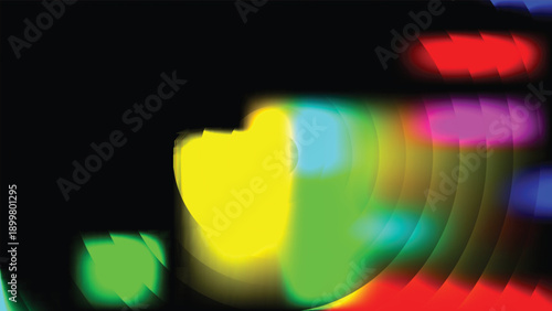 Digital light wave pattern with ribbed glass effect. Neon fractal glass background for modern design.