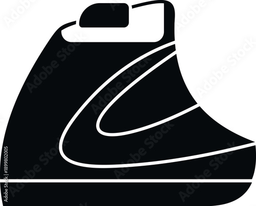 Steam iron black silhouette representing a household electric appliance