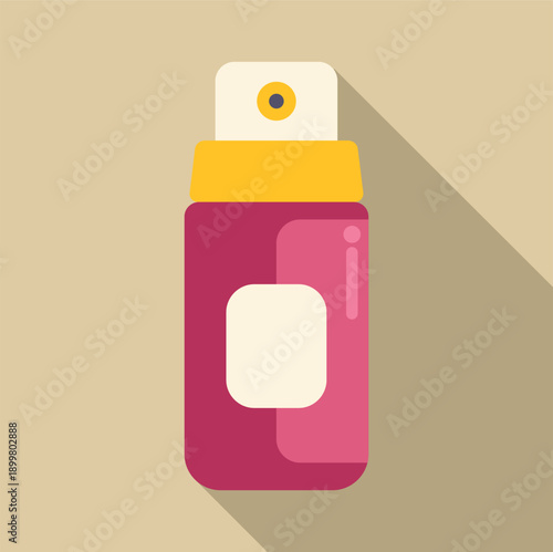 Spray bottle icon with long shadow representing perfume, deodorant, or other beauty product