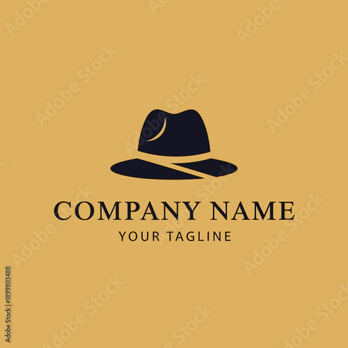 Black Cowboy Hat Logo Design Element.