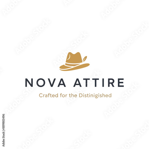 Luxury Hat Logo Design for Nova Attire.