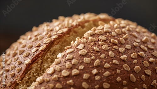 Fresh Bread Loaf With Oats on Top Prepared for a Meal