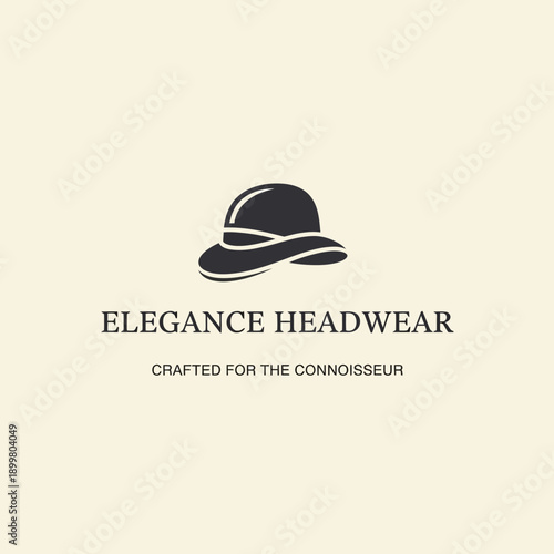 Elegant Black Hat Logo Design Element.