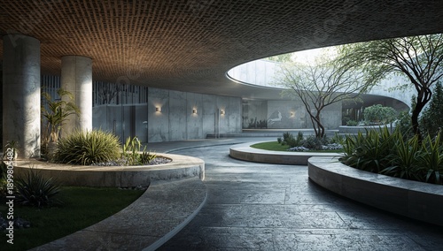 Modern Architecture Blends With Nature in a Spacious Outdoor Area at a Privat...