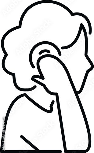 Person cupping ear listening to a sound, concept of hearing