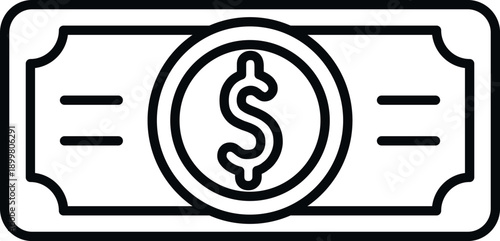 Dollar bill icon representing money, banking, and financial transactions
