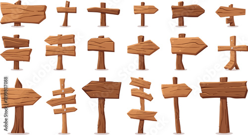 A set of wooden boards and frames in vector format, ideal for restaurant menus, signboards, and vintage-style designs