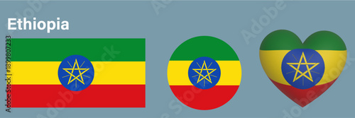 set Ethiopia flag icon illustration sign vector 