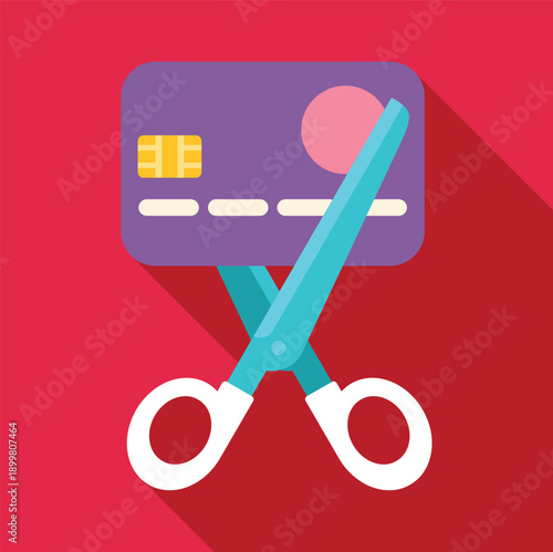 Scissors are cutting a payment card, symbolizing debt reduction and financial control