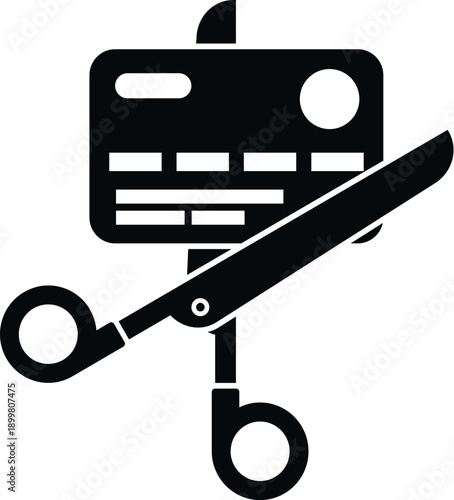 Scissors cutting a credit card, symbolizing financial freedom and debt reduction