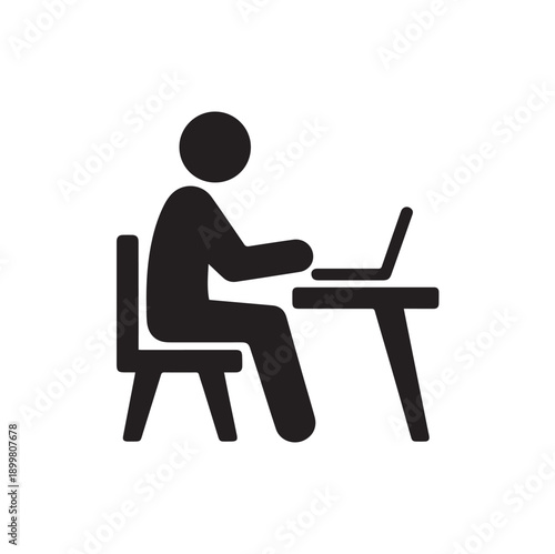 Person Working on Laptop Icon