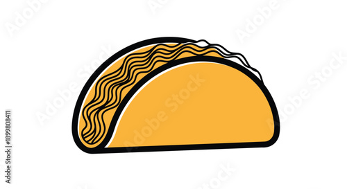 Vector taco illustration, Mexican food icon, for menu or restaurant design, Isolated on transparent background, png