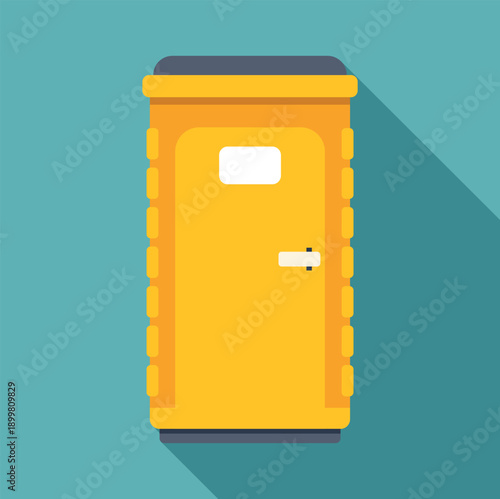 Yellow portable toilet offering an outdoor public restroom solution