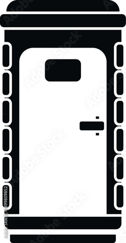 Portable toilet icon providing temporary restroom facilities and hygiene solutions