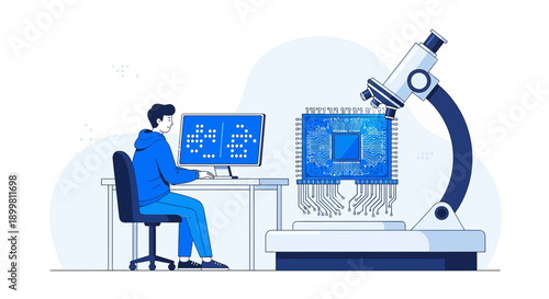 Innovative microchip analysis and design using cutting-edge microscope technology and simulation