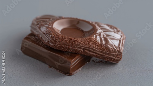 Chocolate Treats Placed on a Gray Surface With Intricate Designs