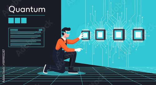 Innovator pioneering quantum computing solutions with visual augmented reality platform exploration