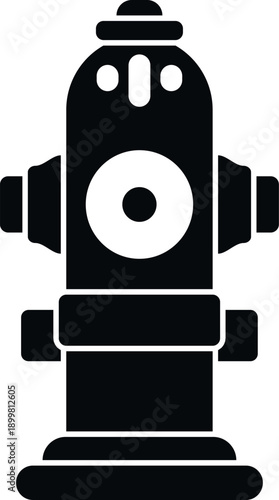 Black fire hydrant icon providing water access for firefighting