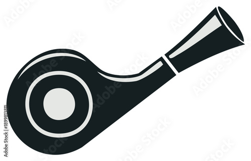 Classic Black Whistle with Circular Detail