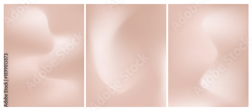 Abstract minimal bg with soft ivory and champagne tones. Set of gradient posters in nude colors. Delicate background with gradation of beige shades. Elegant neutral backdrop for banner, web