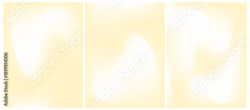 Abstract pastel nude spring bg set. Light yellow colored simple vector gradient background. 