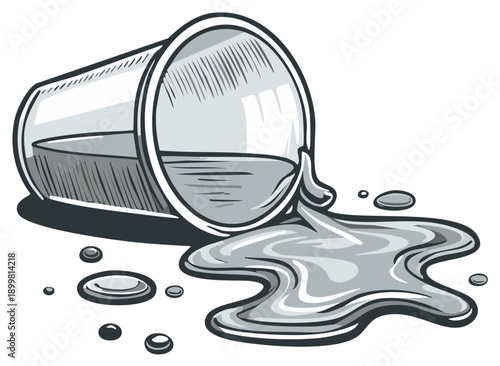 Illustration of Spilled Liquid from a Glass Vector Style  Creative Design