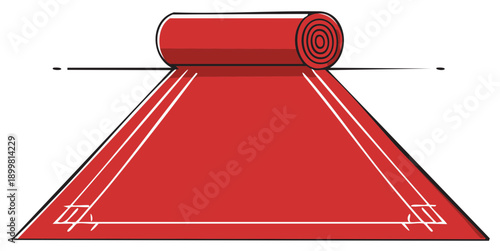Rolled Red Carpet Illustration - Ceremony Celebration