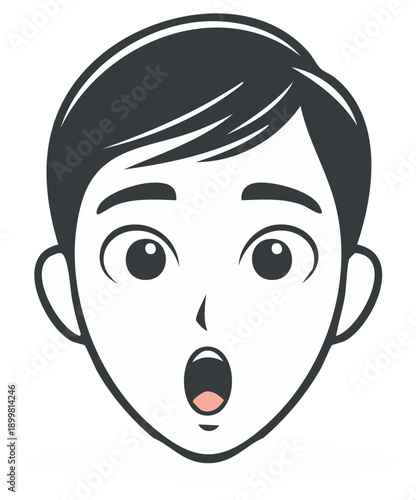 Shocked Cartoon Face Expression Illustration
