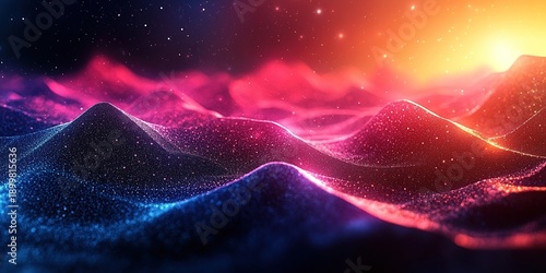 The two-tone gradient, transitioning from midnight blue to electric pink, creates a modern and vibrant geometric color gamut abstract background through striking contrasts and smooth blending.