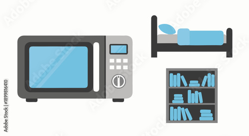 Hotel Room Amenities Icon Set