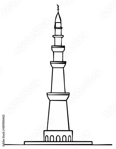 Historic towering monument featuring tiered architecture and arched base