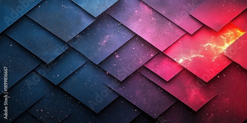 The two-tone gradient, transitioning from midnight blue to electric pink, creates a modern and vibrant geometric color gamut abstract background through striking contrasts and smooth blending.