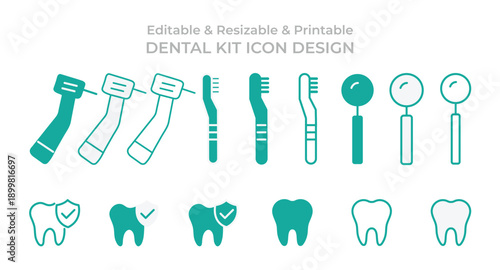 dentist Tools Dental Icon Dental Set Design