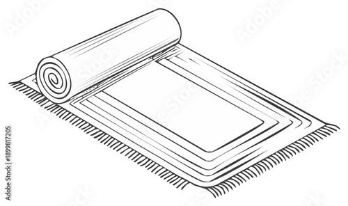 Rolled Rug Illustration Vector