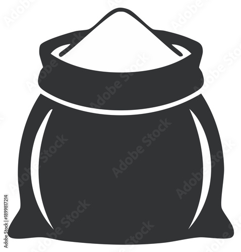 Simple Graphic of Full Grain Bag with Open Top for Flour or Dry Goods