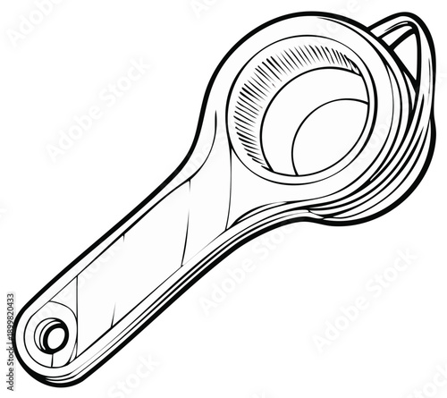 Lemon Squeezer Sketch: Hand-Drawn Kitchen Utensil Illustration for Lemon and Lime Juice Extraction